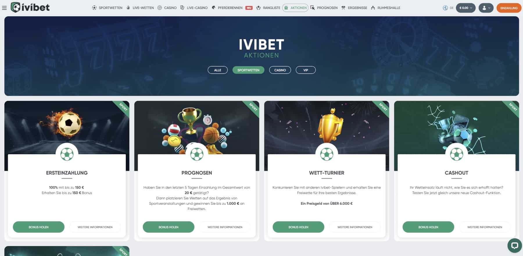 ivibet Aktionen